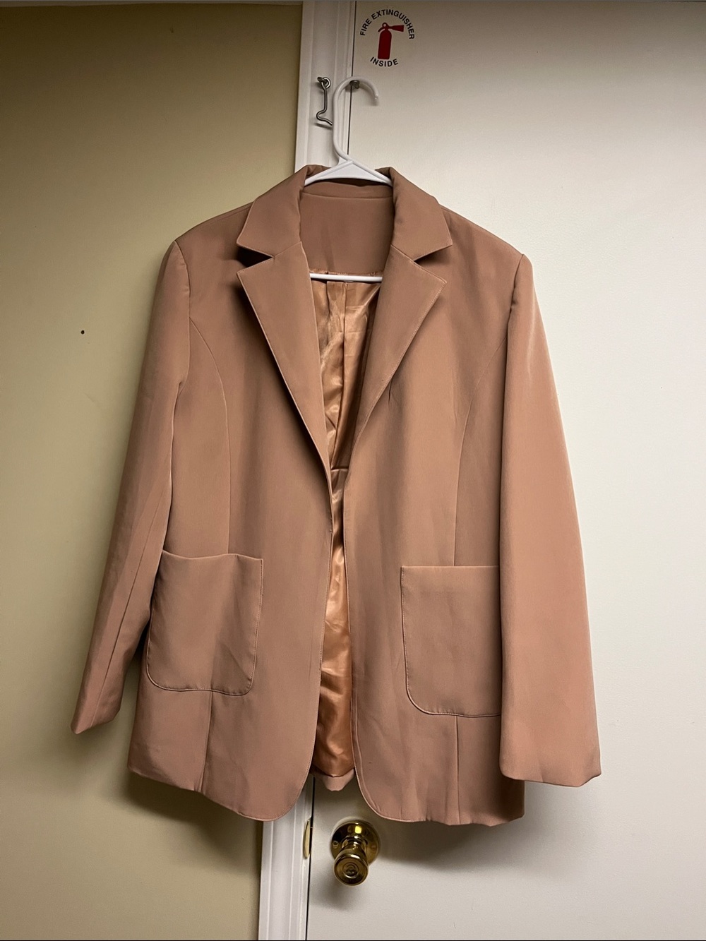 Women’s Casual Open Front Long Sleeve Lapel Collar Work Office Jacket